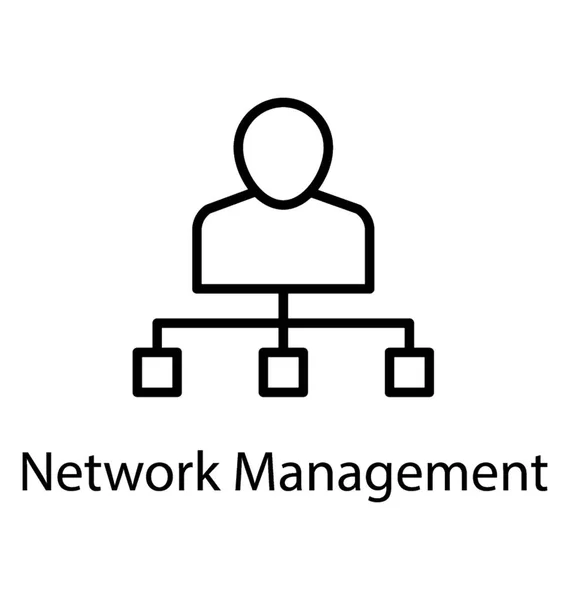 Ein Menschlicher Avatar Führendes Netzwerkmodell Ist Netzwerkadministrator — Stockvektor