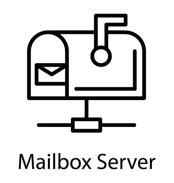 描述邮箱服务器的网络上的邮箱共享 — 图库矢量图片