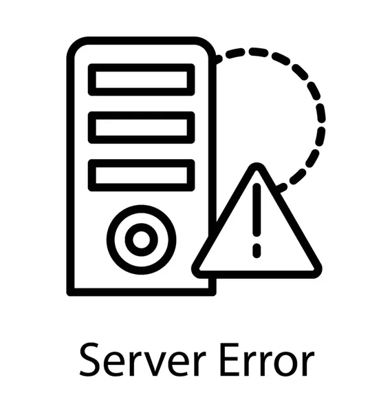 Udråbstegn Fejl Sammen Med Mainframe Rack Server Fejl Ikon – Stock-vektor
