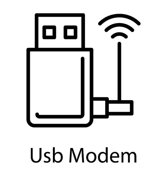 Linie Design Ikony Wifi Usb Adaptér — Stockový vektor