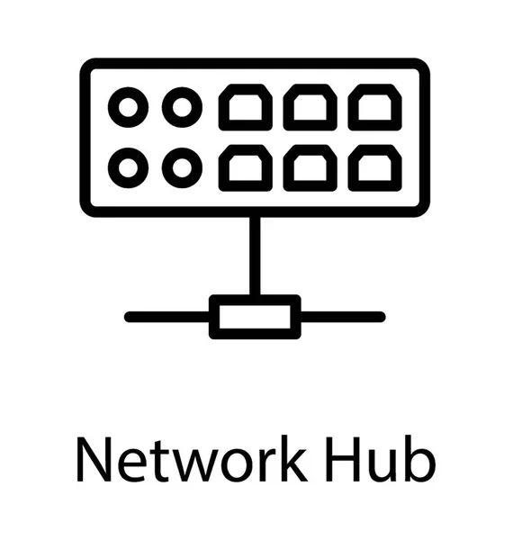 Dispositivo Hardware Red Para Conectar Múltiples Dispositivos Ethernet Vector Icono — Archivo Imágenes Vectoriales