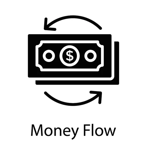 Signe Dollar Avec Les Flèches Réversibles Sur Lui Représentant Flux — Image vectorielle