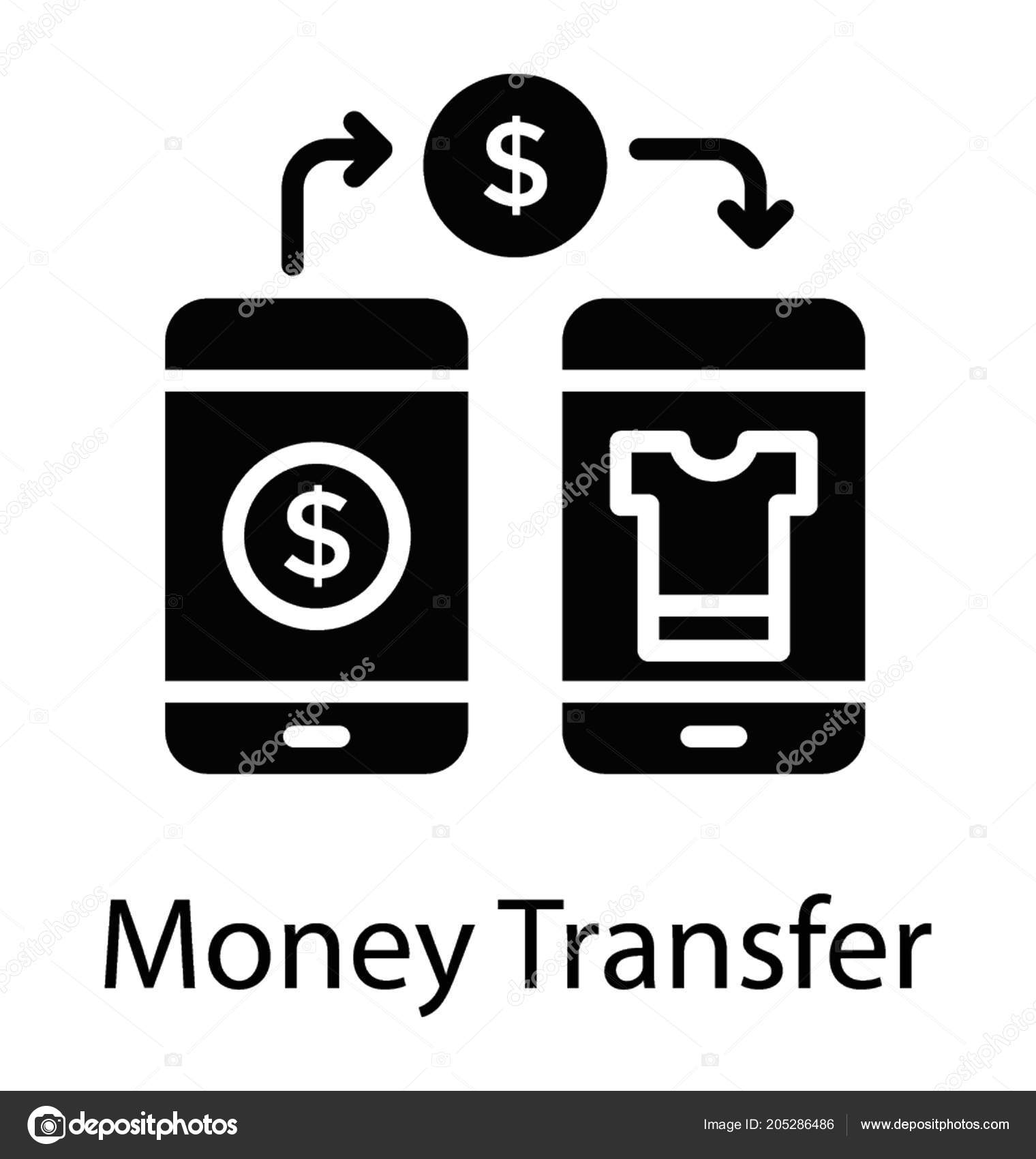 Icon Smartphones Showing Transfer Dollars One Another - 