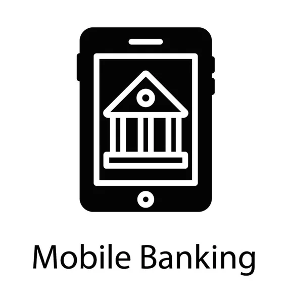 Ein Smartphone Mit Bankgebäude Image Inneren Mobiles Banking — Stockvektor