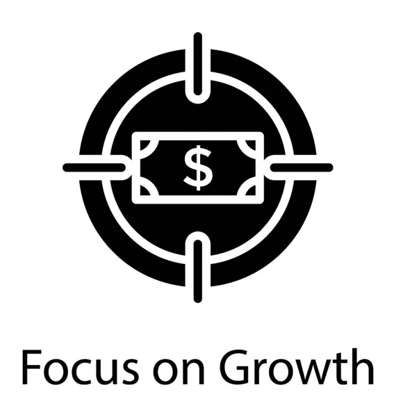 Cerc Jurul Unui Dolar Care Indică Spre Reprezentând Concentrarea Creștere — Vector de stoc