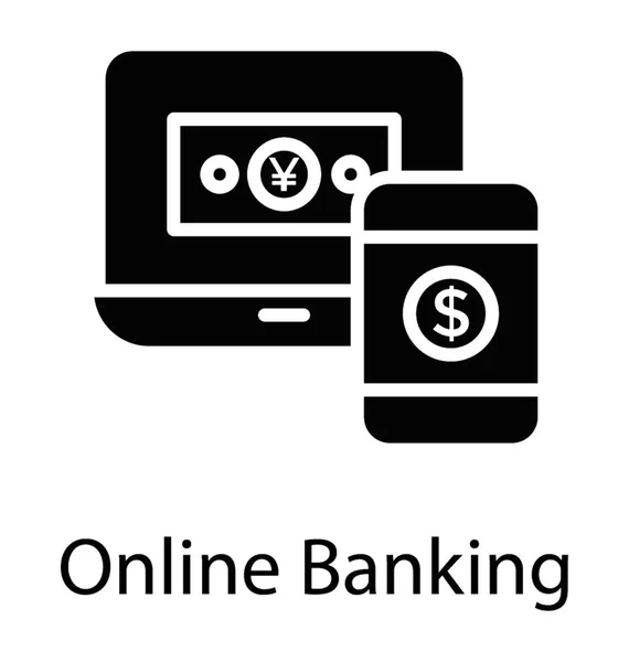 Laptop Und Smartphone Mit Dollar Symbol Für Online Banking — Stockvektor