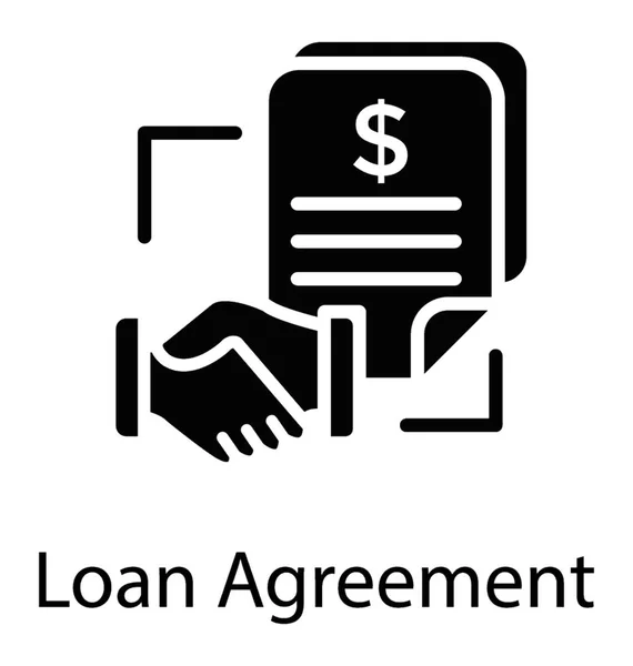 Handshake Paper Having Having Dollar Symbol Showing Loan Agreement Process — Stock Vector