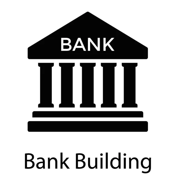 Pillar Building Architecture Denoting Bank Building — Stock Vector