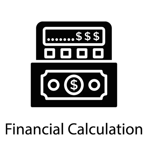 Een Rekenmachine Met Dollar Cash Karakteriseren Van Financiële Berekening — Stockvector
