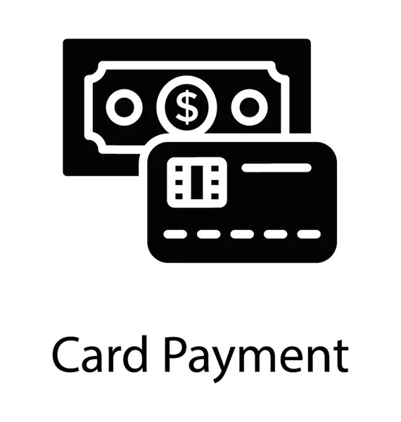 クレジット カード決済の概念を凹みドルの現金とスマート銀行カード — ストックベクタ