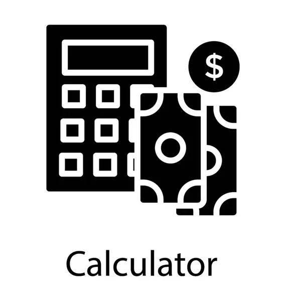 Une Calculatrice Avec Symbole Dollar Cash Dollar Calculant Concept Argent — Image vectorielle