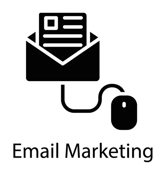 Dossier Enveloppe Joint Avec Souris Représentant Email Marketing — Image vectorielle