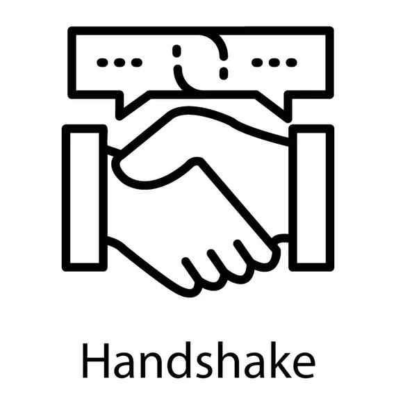 つの手がお互い握手を描いた揺れ — ストックベクタ