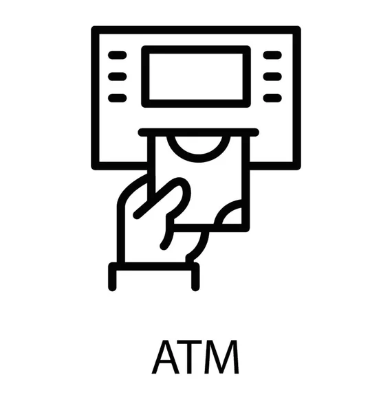 Digital Machine Buttons Hand Inserting Card Atm — Stock Vector