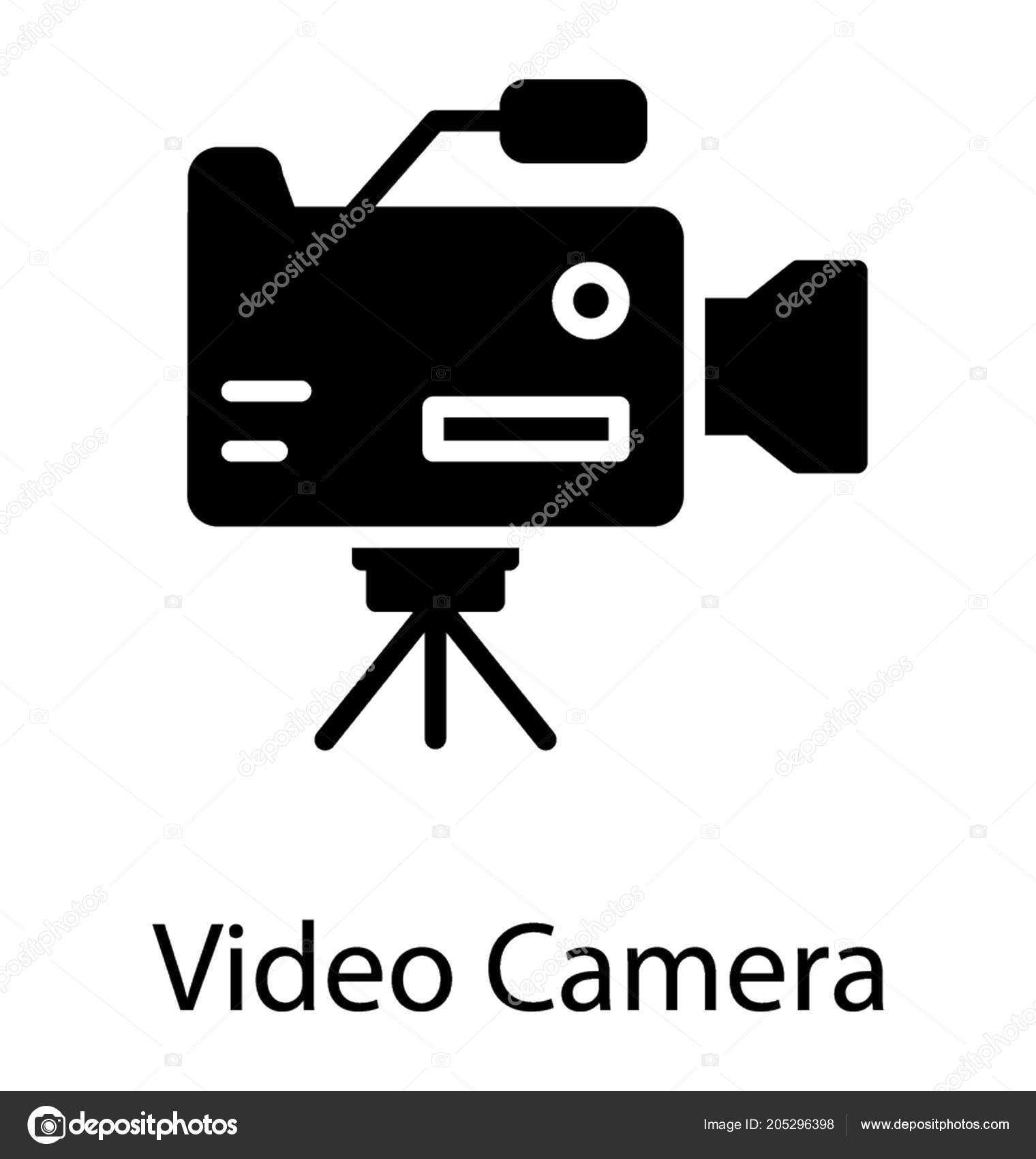 Professional Video Recorder Camera Lens Stand Stock Vector Image by