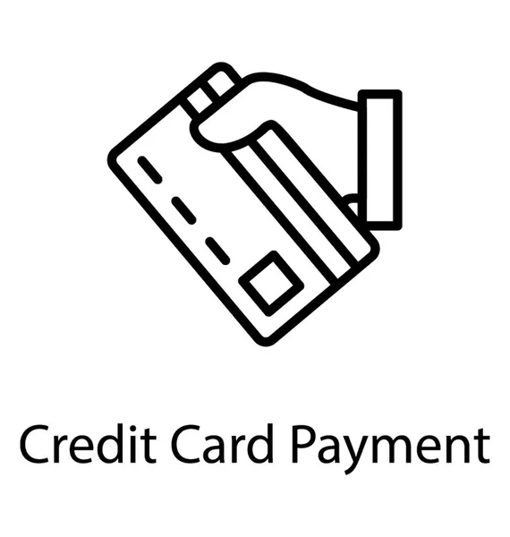 Handheld Kreditkartenzahlung Gegenüber Jemandem Der Kreditkartenzahlung Darstellt — Stockvektor