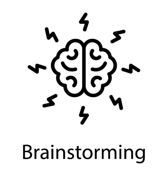 Cerebro Humano Con Signo Carga Batería Que Denota Concepto Lluvia — Vector de stock