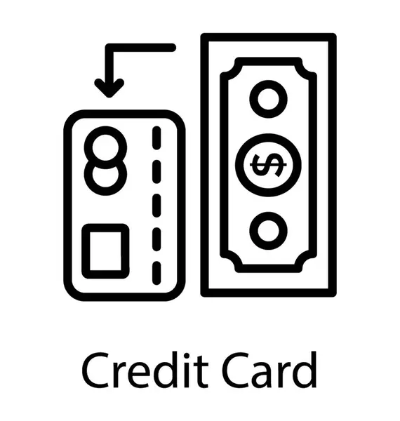 Čipové Karty Znak Dolaru Ukazující Kreditních Karet — Stockový vektor