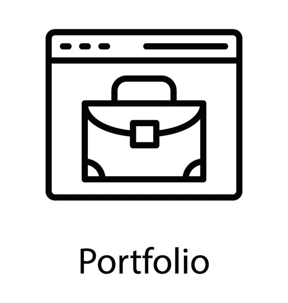 Screen Having Briefcase Showing Concept Portfolio — Stock Vector