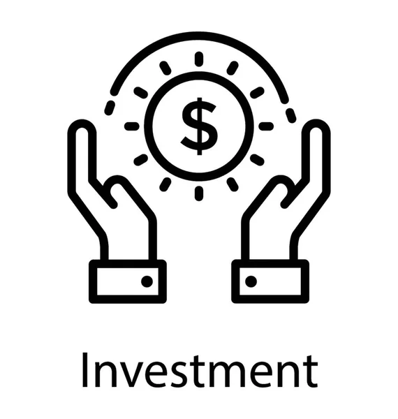 美元在一个圈子有手保护特征投资 — 图库矢量图片