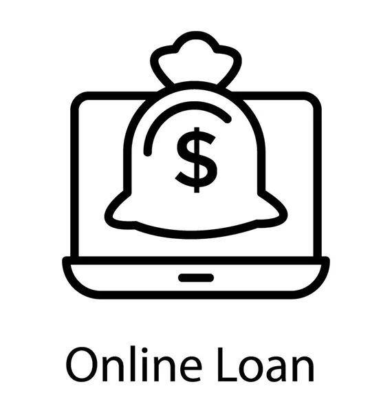 Dollar Laptop Depicting Online Loan — Stock Vector
