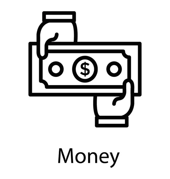 Бумажная Валюта Символом Доллара Обозначающим Деньги — стоковый вектор