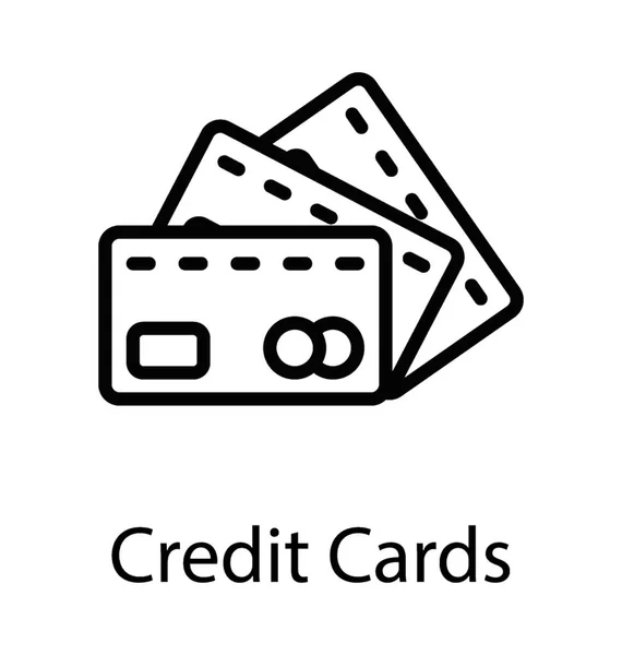 Bankkarten Seite Seite Mit Kreditkarten — Stockvektor
