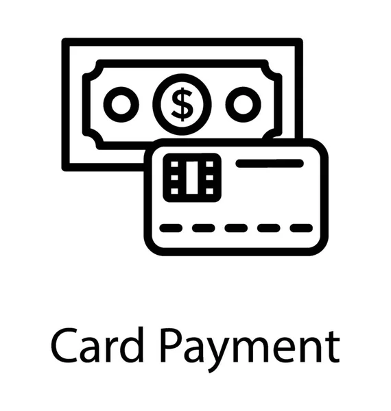 クレジット カード決済の概念を凹みドルの現金とスマート銀行カード — ストックベクタ