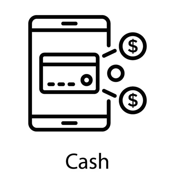 Ein Smartphone Mit Karten Und Dollarzeichen Inneren Das Die Online — Stockvektor