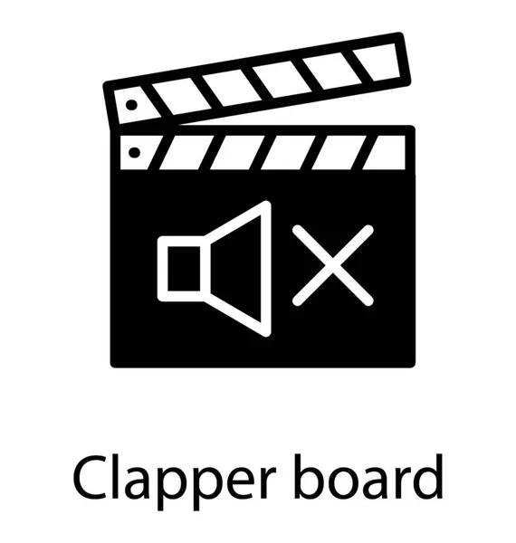 Clapperboard Ein Gerät Das Der Film Und Videoproduktion Verwendet Wird — Stockvektor