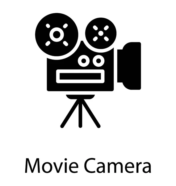 Bir Profesyonel Video Kaydedici Kamera Objektif Video Kaydı Kavramı Ile — Stok Vektör