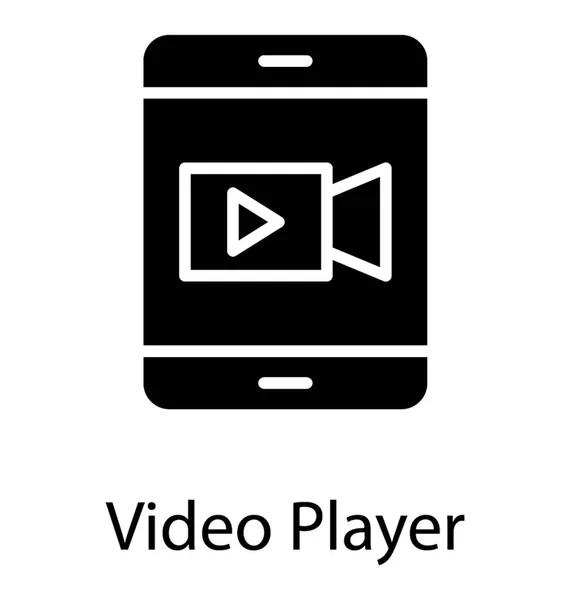 Video Kamera Video Oynatıcı Kavramı Veren Gösterilen Bir Akıllı Telefon — Stok Vektör