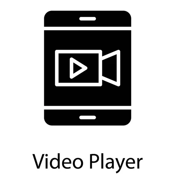 Smartphone Montrant Caméra Vidéo Elle Donnant Concept Lecteur Vidéo — Image vectorielle