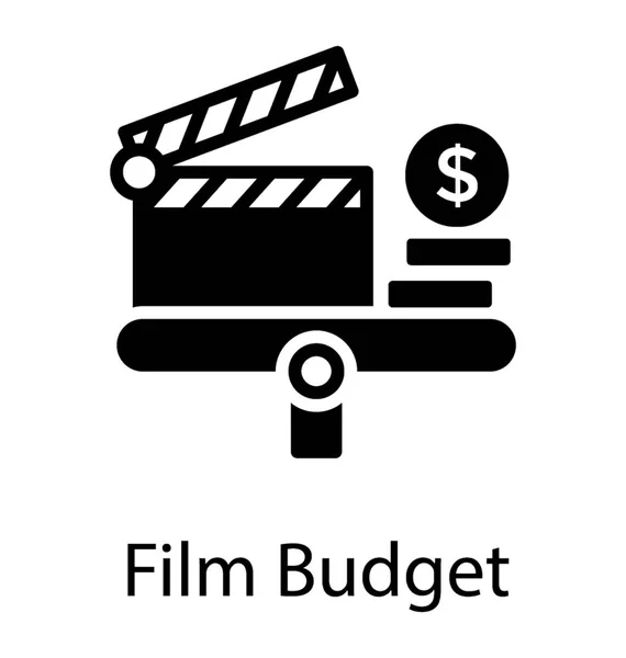 ドル記号のフィルムの予算を特徴付けるとクラッパー ボード — ストックベクタ