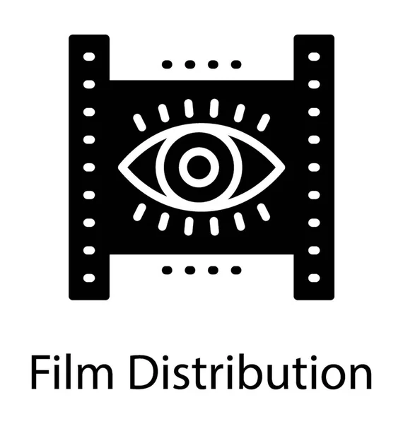 Rolo Filme Com Gráfico Olho Abaulado Simbolizando Distribuição Filme —  Vetores de Stock