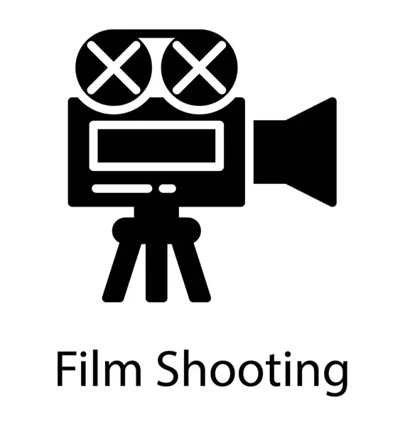 Une Caméra Avec Les Gaz Représentant Tournage Film — Image vectorielle