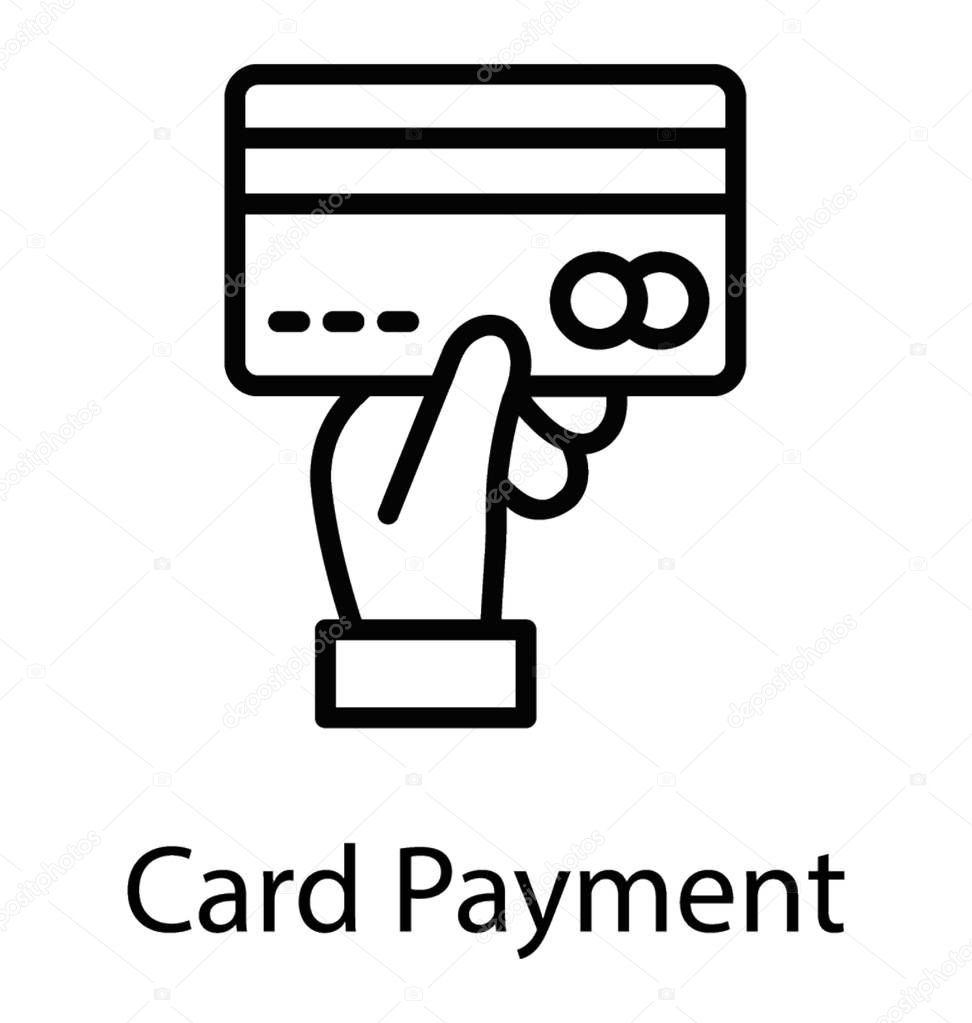 A handheld debit card showing the concept of card payment or online payment 