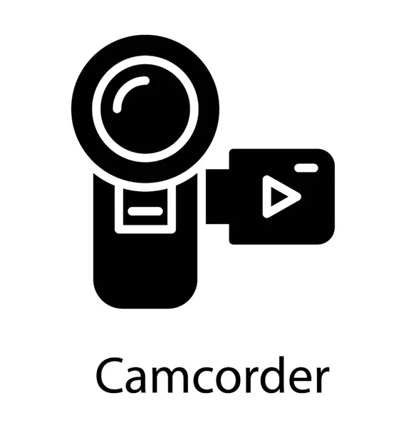相机镜头与播放按钮丰富的屏幕提供摄像机的概念 — 图库矢量图片