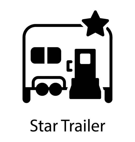 Hiúság Van Csillag Látható Star Pótkocsit — Stock Vector