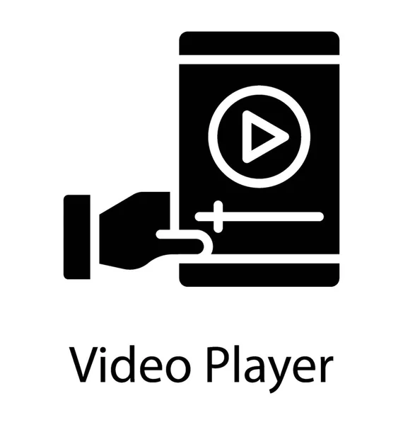 Handhalterung Mit Play Taste Die Das Videoplayer Konzept Zeigt — Stockvektor