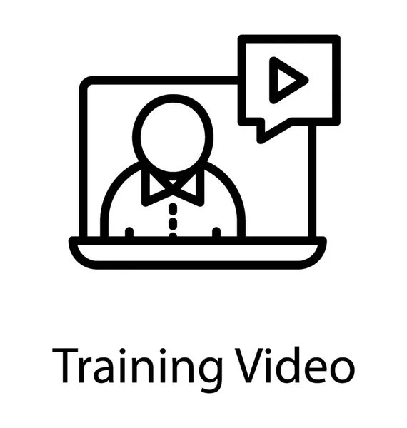Ekran Znakiem Osobę Grać Konceptualizacji Szkolenia Wideo — Wektor stockowy