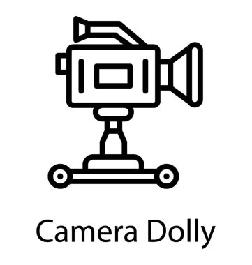 Bir video kamera gösteren video dolly kavramı yerleştirildiği tekerlekler ile stand 