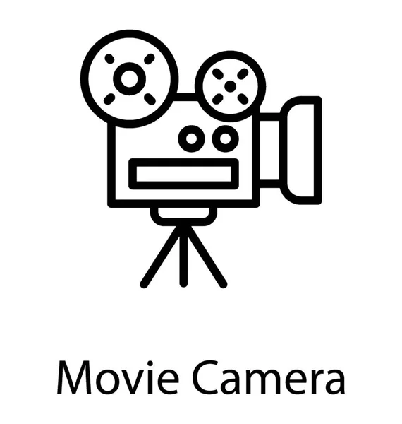 Eine Professionelle Videorecorder Kamera Mit Objektiv Und Videoaufnahmekonzept — Stockvektor