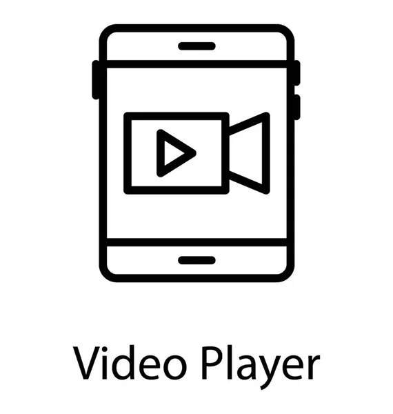 Smartphone Montrant Caméra Vidéo Elle Donnant Concept Lecteur Vidéo — Image vectorielle