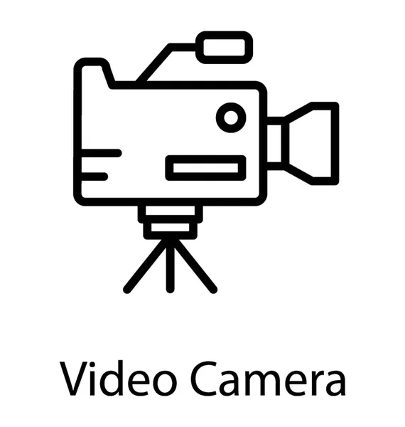 Una Cámara Video Profesional Con Lente Soporte — Vector de stock