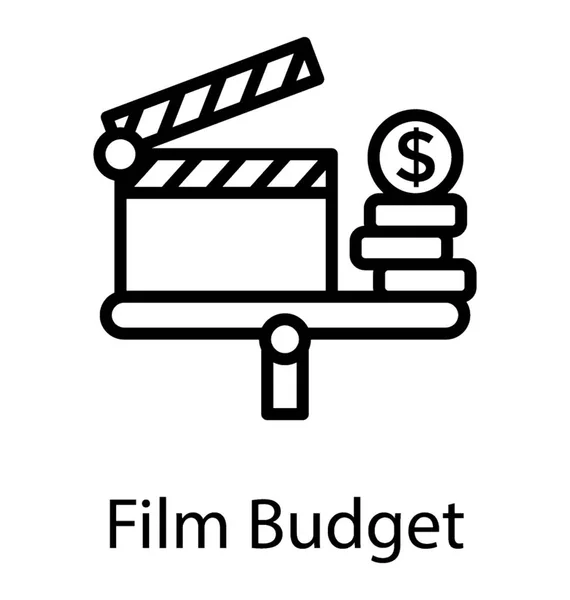 ドル記号のフィルムの予算を特徴付けるとクラッパー ボード — ストックベクタ