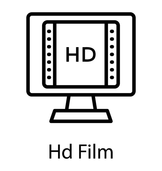 Een Scherm Met Filmrol Geschreven Film Pictogram — Stockvector