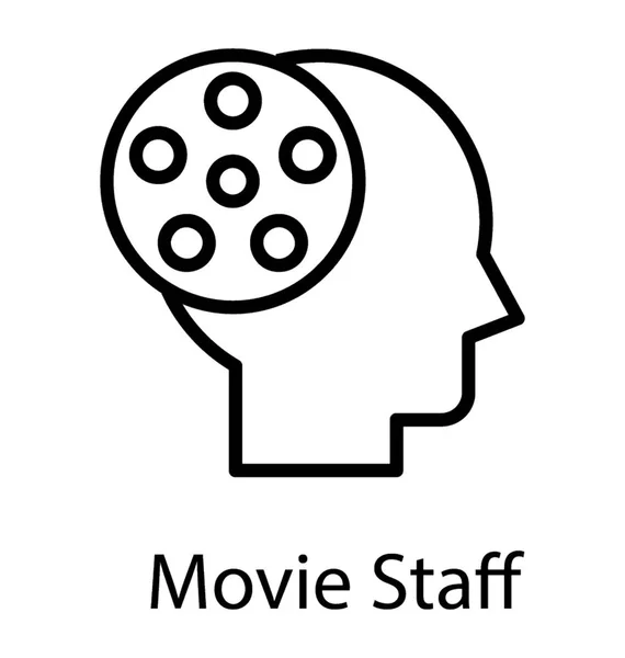 Avatar Humano Mostrando Rolo Bobina Cérebro Simbolizando Pessoal Filme — Vetor de Stock