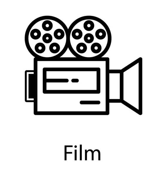 Une Caméra Avec Bobine Film Sur Dessus Film — Image vectorielle