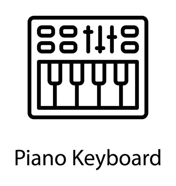 带有键和线的音乐板以及显示钢琴键盘图标的音乐键 — 图库矢量图片